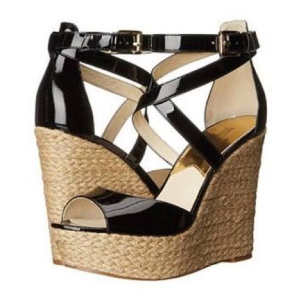 Michael Kors Gabriella Wedges – Black Patent